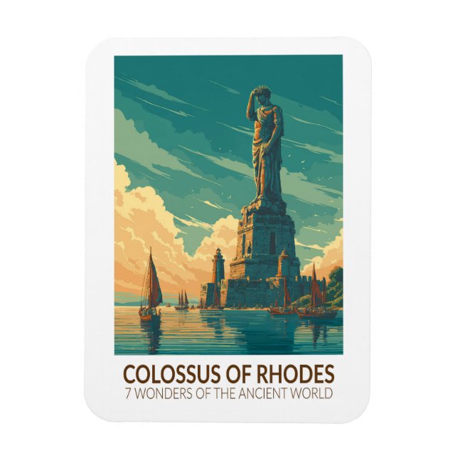 Imán Colossus of Rhodes Seven Wonders of the World Art (Vertical)