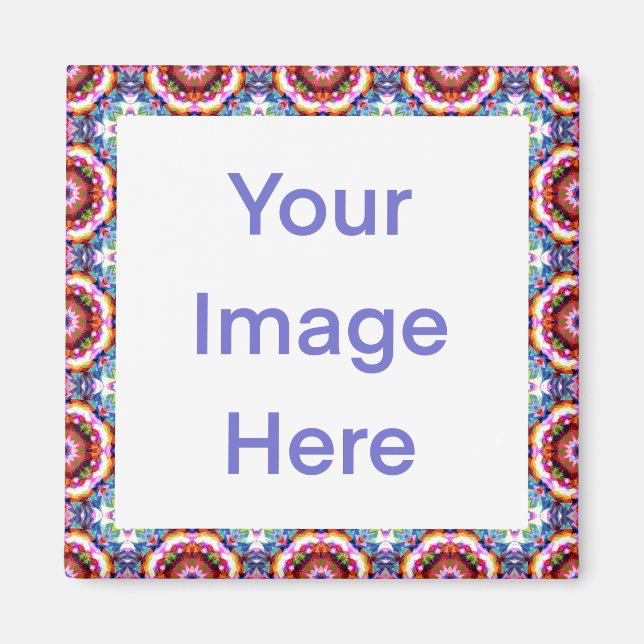 Imán Colourful Blue Bold Green Bright Pink Geometric (Frente)