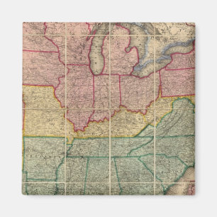 Imán Colton's Railroad and County Map, Estados Unidos