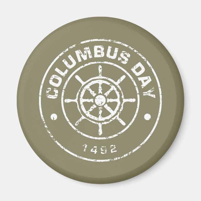 Imán Columbus Day T (Frente)