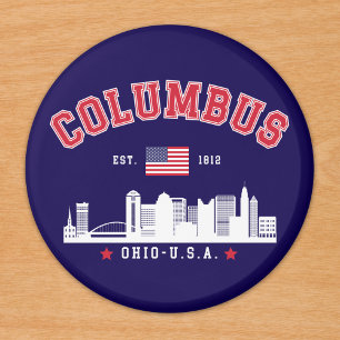 Imán Columbus OH Downtown Silhouette