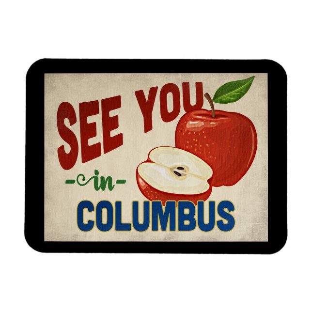 Imán Columbus Ohio Apple - Viajes de época (Horizontal)