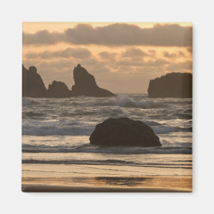 Imán Columnas de mar en la playa en Bandon, Oregon