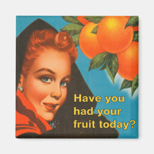 Imán Coma el diseño del vintage de la fruta