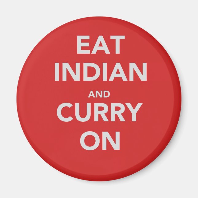 Imán Coma indio y sigue el curry (Frente)