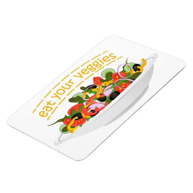 Imán Coma tus verduras Cita cuenco de ensaladas frescas (Lado Izquierdo)