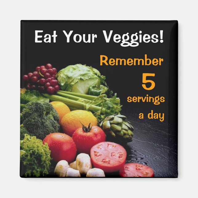 Imán Coma tus verduras Fridge Magnet (Frente)