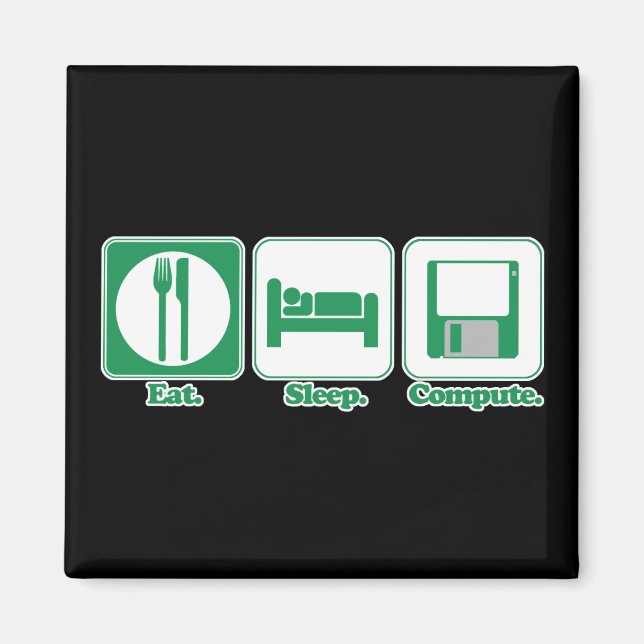 Imán come dormir computadora (verde) (Frente)