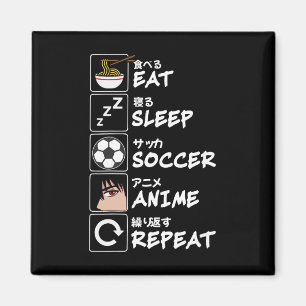 Imán Come Dormir Fútbol Anime Repetir Japonés Divertido