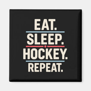 Imán Come Dormir Hockey Repetir Divertido Jugador Fan C