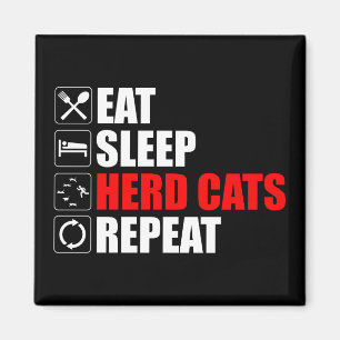 Imán Come. Duerme. Gatos de rebaño. Repite
