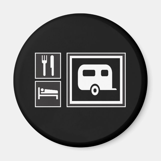 Imán Come. Duerme. ¡RV! (Frente)