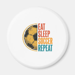 Imán Come Fútbol Duerme Repite Camiseta Vintage Fútbol