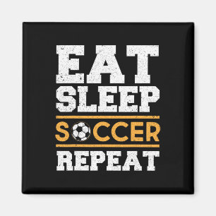 Imán Come Fútbol Duerme Repite - Regalo Genial para Jug
