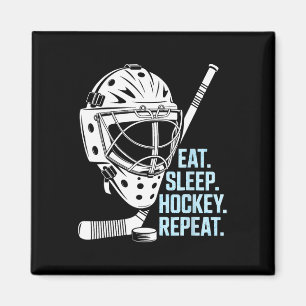 Imán Come Hockey Duerme Repetir Máscara de Hockey Pegat
