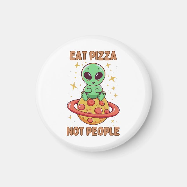 Imán Come pizza no personas (Frente)