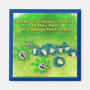 Imán Comedia de Flores Rick London Funny Border Collie