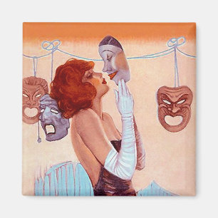 Imán COMEDOR Y TRAGEDIA DRAMA MÁSCARA Glamour Chica Mag