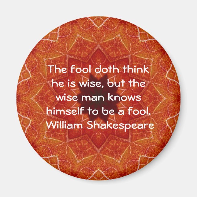 Imán Comentando William Shakespeare Wisdom (Frente)