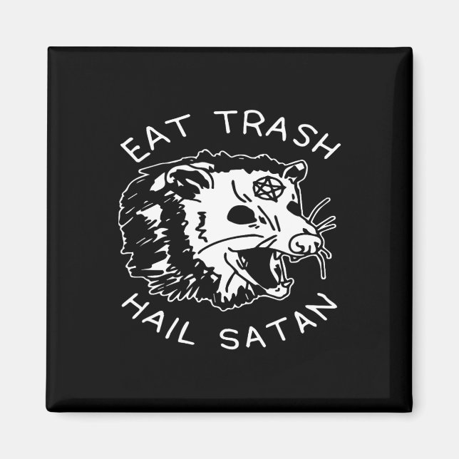 Imán Comer basura alabado sea Satanás pijama de Navidad (Frente)