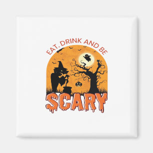 Imán Comer Bebida Y Ser Asustada Escena De Halloween Vi