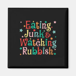 Imán Comer comida chatarra y ver la navidad basura