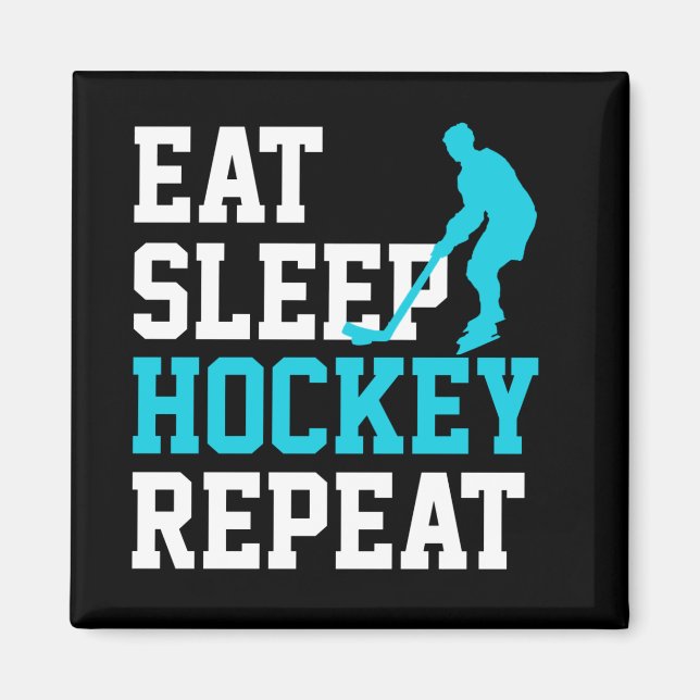 Imán Comer Dormir Hockey Repetir        (Frente)