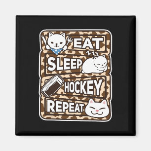 Imán Comer Dormir Hockey Repetir Chicos Chicas Niños Ho
