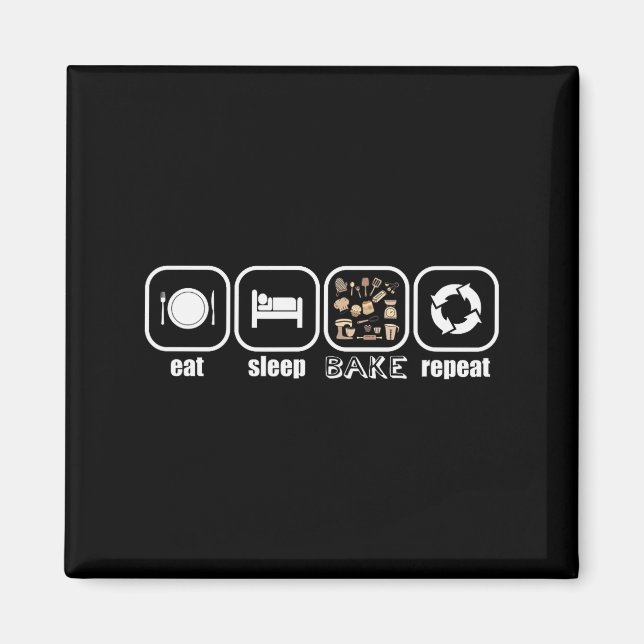 Imán Comer, Dormir, Hornear, Repetir - Panadero Diverti (Frente)
