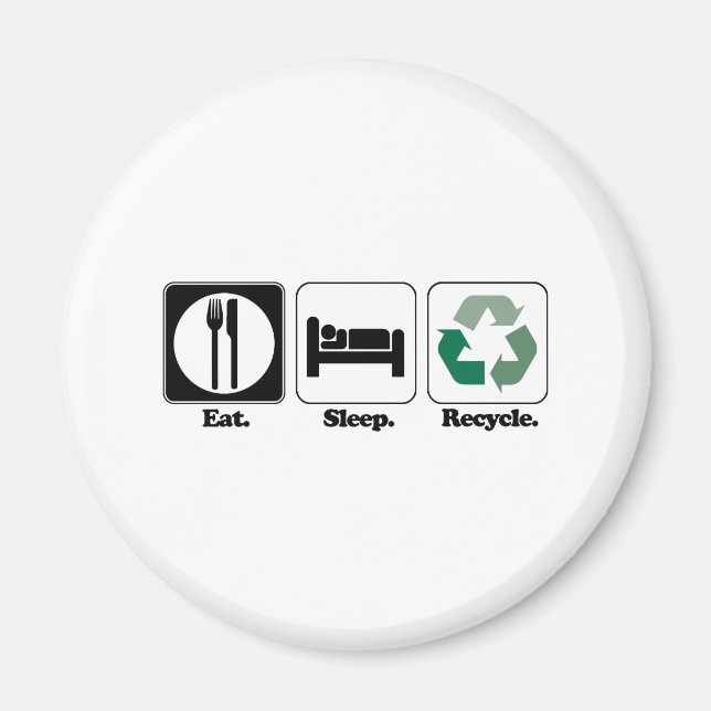 Imán comer dormir reciclar (Frente)