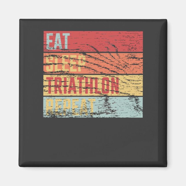 Imán Comer Dormir Triatlón Repetir (Frente)
