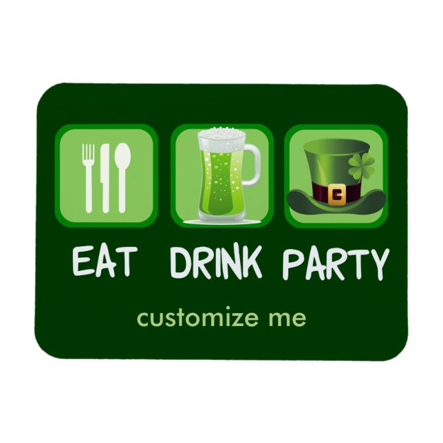 Imán Comer el día de San Patricio, Fiesta divertida (Horizontal)