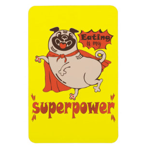 Imán Comer es mi sobrenombre rojo cloak pug estilo cómi