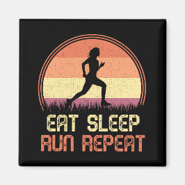 Imán Comer maratón de atleta retro de carreras de sueño