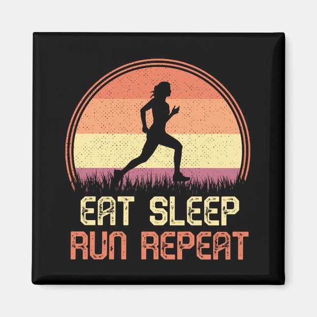 Imán Comer maratón de atleta retro de carreras de sueño (Frente)