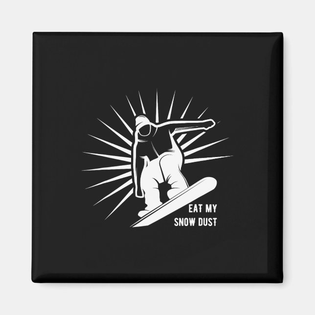 Imán Comer mi mosto de nieve Snowboard (Frente)