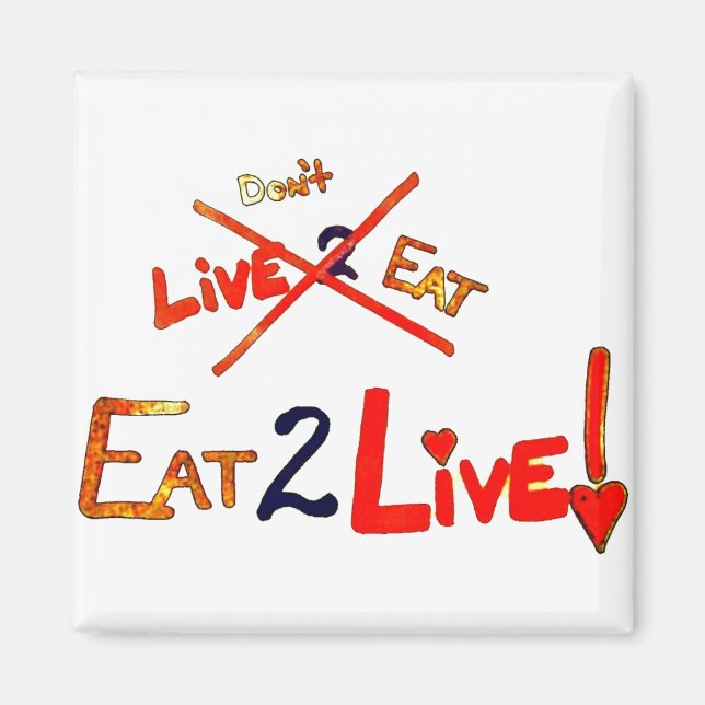 Imán Comer para vivir dietas (Frente)