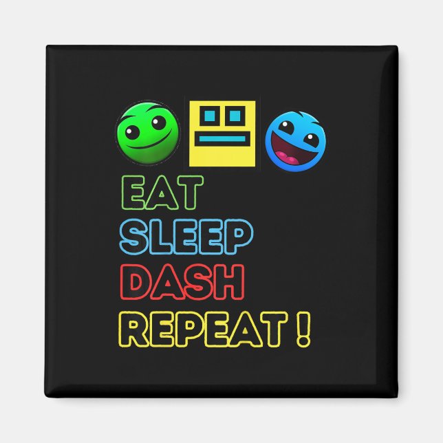 Imán Comer Sleep Dash Repetir videojuego Geometría Vide (Frente)