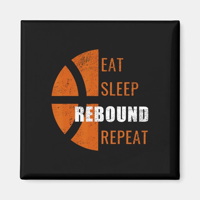 Imán Comer Sleep Rebound Repetir Fun Basketball Hombres (Frente)