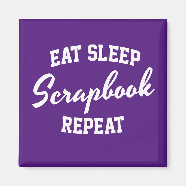 Imán Comer Sleep Scrapbook Repetir Scrapbooking (Frente)