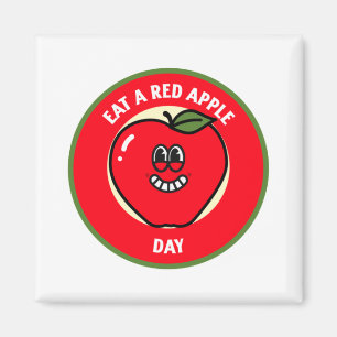 Imán Comer Un Día De La Manzana Roja