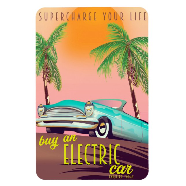 Imán Comercial Electric Car Vintage (Vertical)