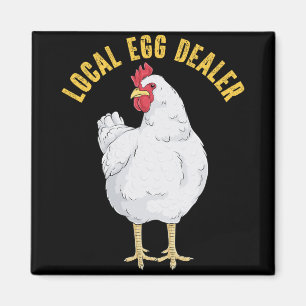 Imán Comerciante local de huevos Gallina divertida Gran