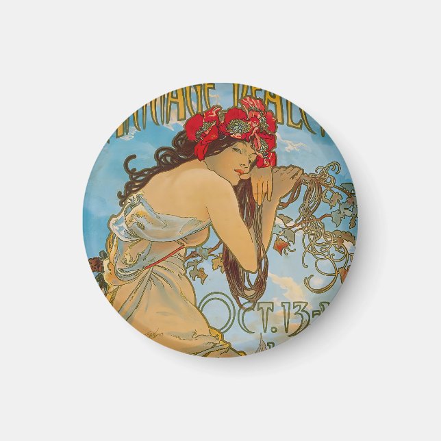 Imán Comerciantes de transporte por Alphonse Mucha (190 (Frente)