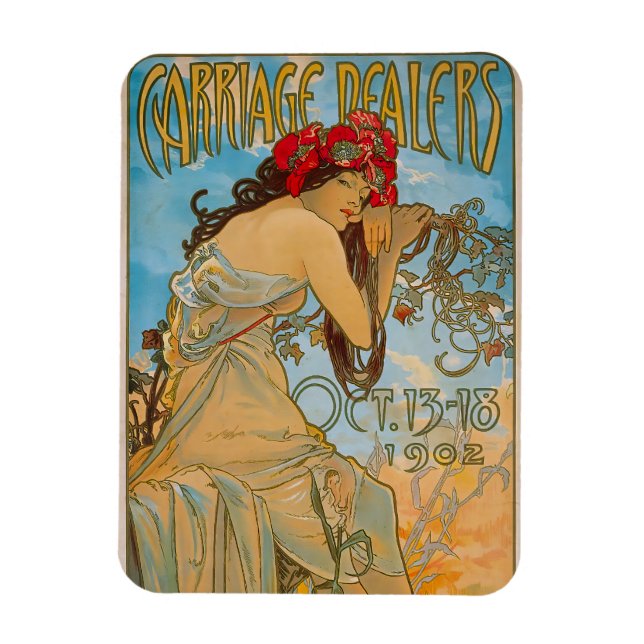 Imán Comerciantes de transporte por Alphonse Mucha (190 (Vertical)