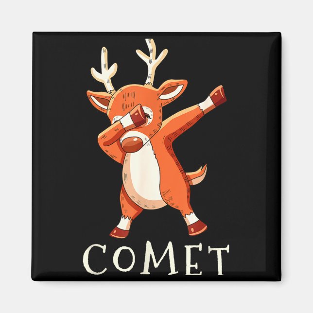 Imán Comet Santas Reindeers Family Matching Outfit Chri (Frente)