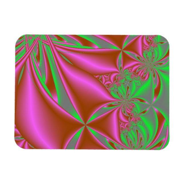 Imán Cometas rosas con color verde (Horizontal)