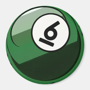Imán Comic Style Número 6 Billiards Ball