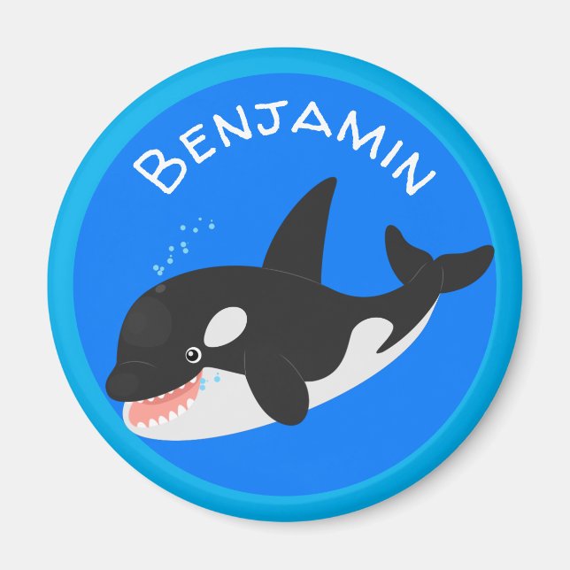 Imán Cómico asesino ballena orca personalizado lindo il (Frente)