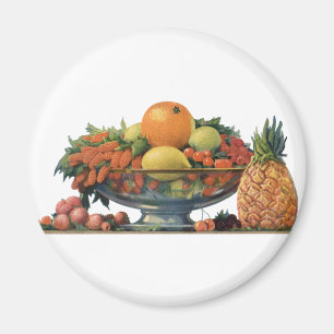 Imán Comida antigua, Frutas surtidas en un tazón